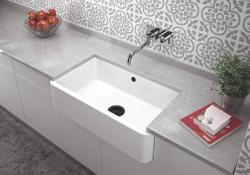 Ausmann Ceramic Mira Keramisk Hvid Vask - Underbygning og Mellembygning 795 x 460 mm med Sort prop 1208971469