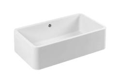 Ausmann Ceramic Mira Keramisk Hvid Vask - Undermontering og Mellemmontering 795 x 460 mm med Hvid prop 1208971470