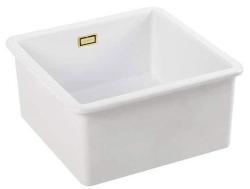 Ausmann Ceramic Ember Keramisk Hvid Kvadratisk Overbygning og Underbygning 40 x 40 cm med Guldpropp 1208971481