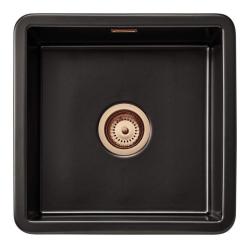 Ausmann Ceramic Ember Keramisk Mat Sort Kvadratisk Overbygning og Underbygning 40 x 40 cm med Kobberprop 1208971487
