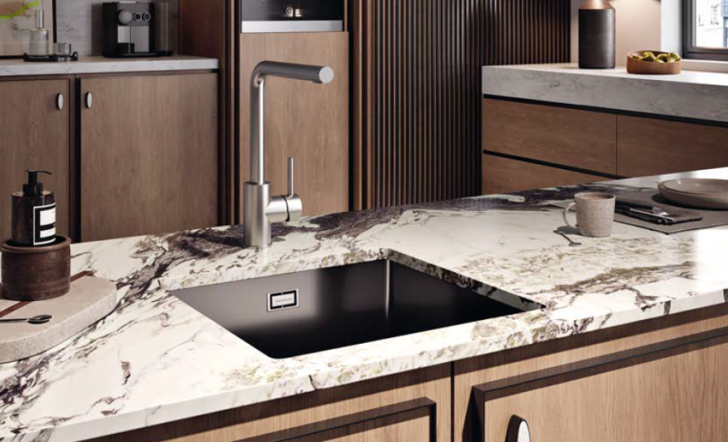 Ausmann Ceramic Ember Keramisk Mat Sort Kvadratisk Overbygning og Underbygning 40 x 40 cm med Kobberprop 1208971487