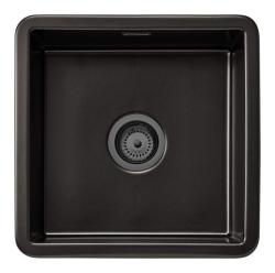 Ausmann Ceramic Ember Keramisk Mat Sort Kvadratisk Overflade og Undermontering 40 x 40 cm med Gun metal prop 1208971488