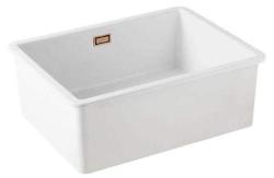 Ausmann Ceramic Ember Keramisk Hvid Vask - Overbygning og Underbygning 54 x 40 cm med Kobberprop 1208971492