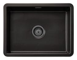 Ausmann Ceramic Ember Keramisk Mat Sort Vask - Overbygning og Underbygning 54 x 40 cm med Gun metal prop 1208971498