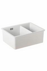 Ausmann Ceramic Ember Keramisk Hvid Halvanden Vask Overbygning og Underbygning 535 x 400 mm med Sorte propper 1208971509