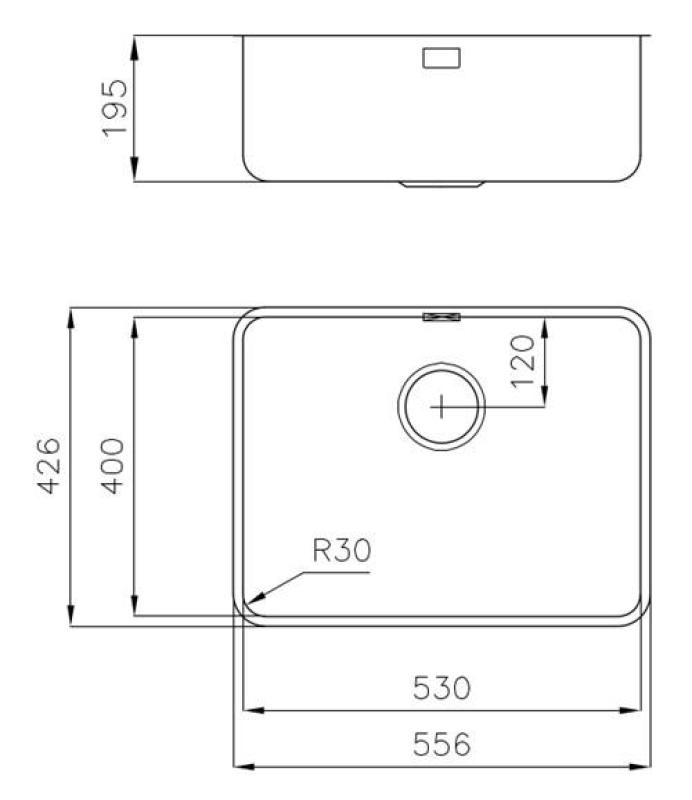 Foster Under RVS Køkkenvask 53 x 40 cm Undermonteret 1208971523