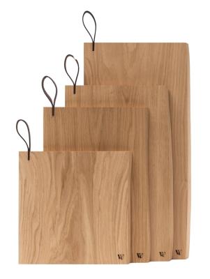 Woodsea Chop-Chop Oak S - Ege træskærebræt 25x24cm med læderhåndtag 1208971539