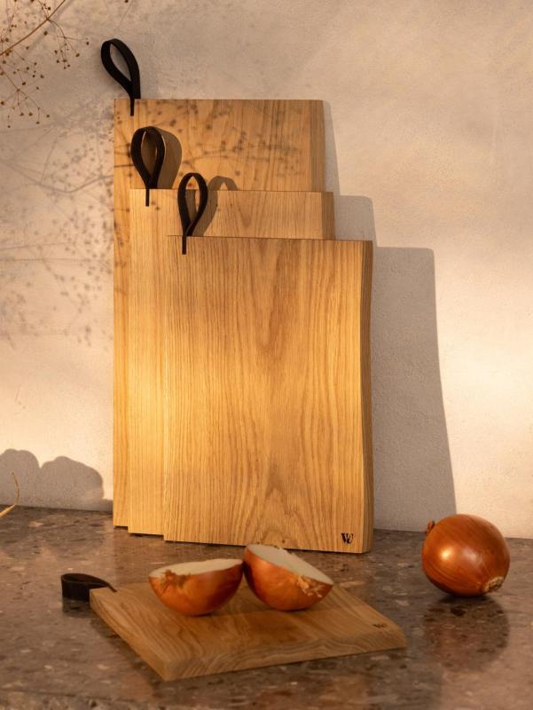 Woodsea Chop-Chop Oak M - Eg træskærebræt 35x24cm med læderhåndtag 1208971540