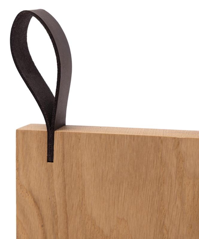 Woodsea Chop-Chop Oak L - Egetræ Skærebræt 40x24cm med læderhåndtag 1208971541