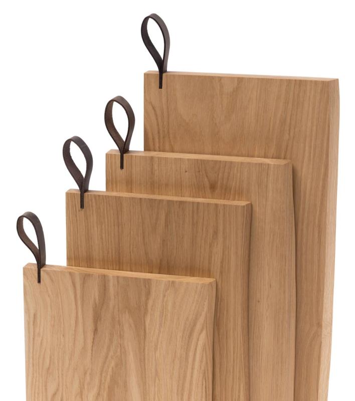 Woodsea Chop-Chop Oak XL - Eg træ Skærebræt 50x24cm med læderhåndtag 1208971542