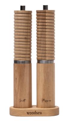 Woodsea Spice - Eg træ peber- og saltkværn sæt Ø5x28 cm 1208971597