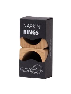 Woodsea Servietring Eg - Egetræ Servietring 5x5 cm 2 stykker 1208971602
