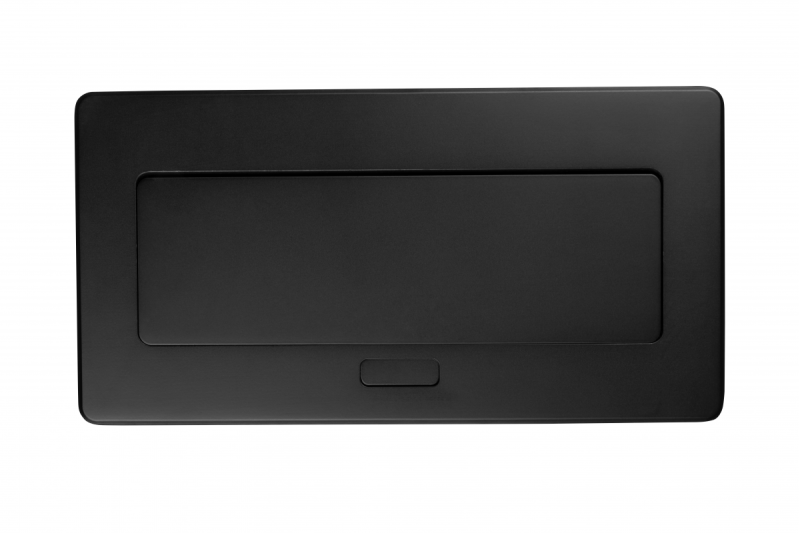 MULTISOFT Møbelstik 2x Stik med Jord, USB A+C, RJ45, Strømkabel med Stik, Sort