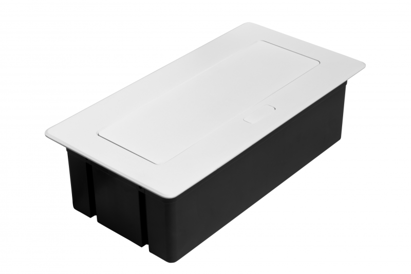 Møbelstik MULTISOFT, 2xSHUKO, USB A+C, RJ45, HDMI, kabel 1,5 m, hvid