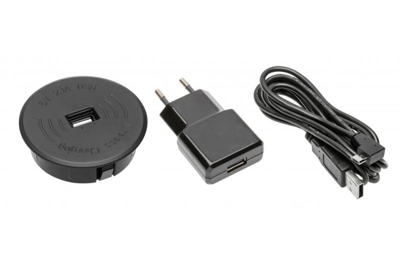 Wireless charging device with fast charging, recessed, black