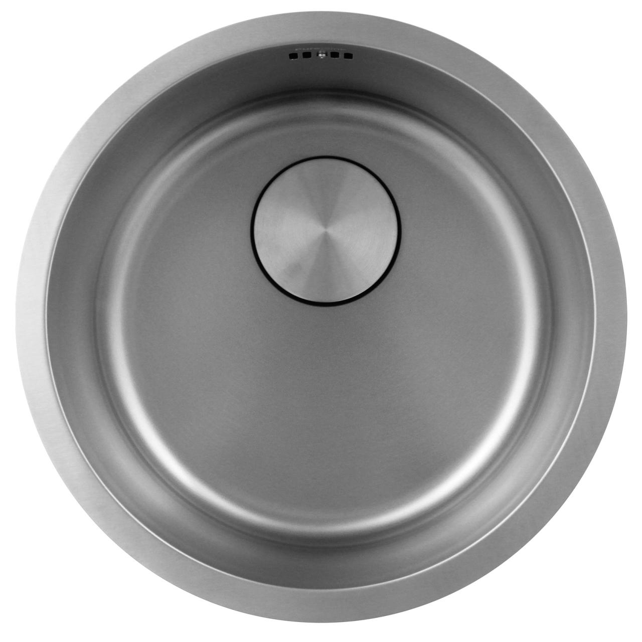 Pure.Sink Rondo Rustfrit Stål Rund Vask til planmontering, undermontering og overmontering 38 cm PRN38-02