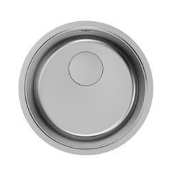 Pure.Sink Rondo Rund vask i rustfrit stål til indbygning i bordplade, undermontering og påmontering, 37 cm, RD375-SS