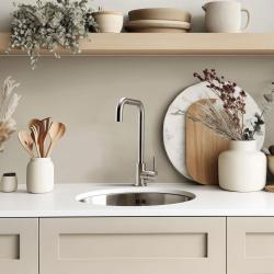 Pure.Sink Rondo Rund vask i rustfrit stål til indbygning i bordplade, undermontering og påmontering, 37 cm, RD375-SS