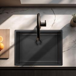 Pure.Sink Luxion PVD Sort vask 55x40 cm undermontering, planmontering og påbygning PLX5540-63