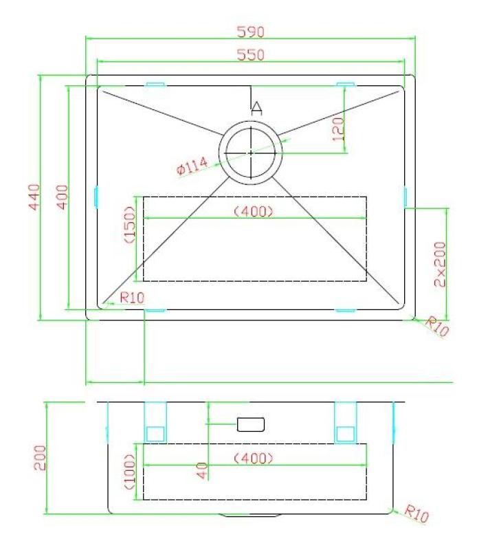 Pure.Sink Luxion Guldvask 55x40 cm undermontering, planmontering og påmontering PLX5540-60