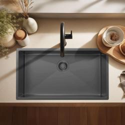 Pure.Sink Luxion Stor Gun metal vask 74x40 cm undermontering, planmontering og påbygning PLX7440-61