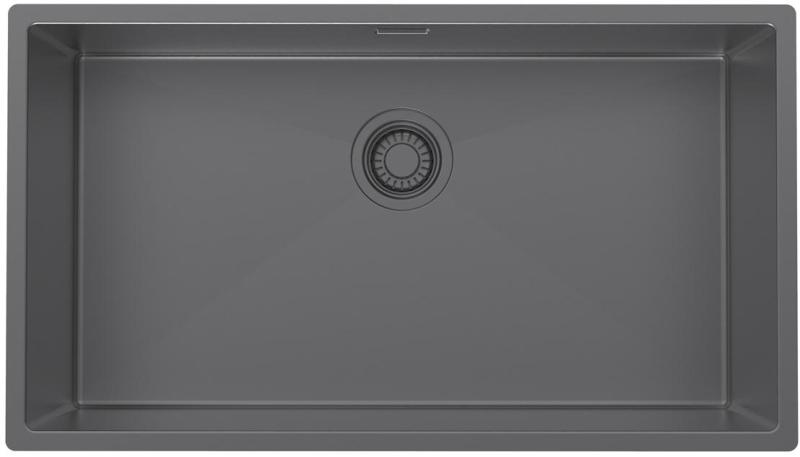 Pure.Sink Luxion Stor Gun metal vask 74x40 cm undermontering, planmontering og påbygning PLX7440-61