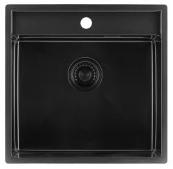 Pure.Sink Luxion PVD Sort vask 51x50 cm Tapwing med hul til vandhane PLX5150T-63