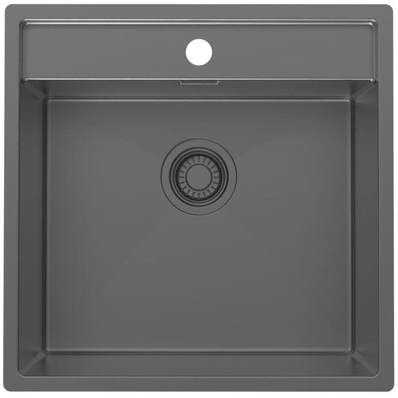 Pure.Sink Luxion Gun metal vask 51x50 cm Tapwing med hul til vandhane PLX5150T-61
