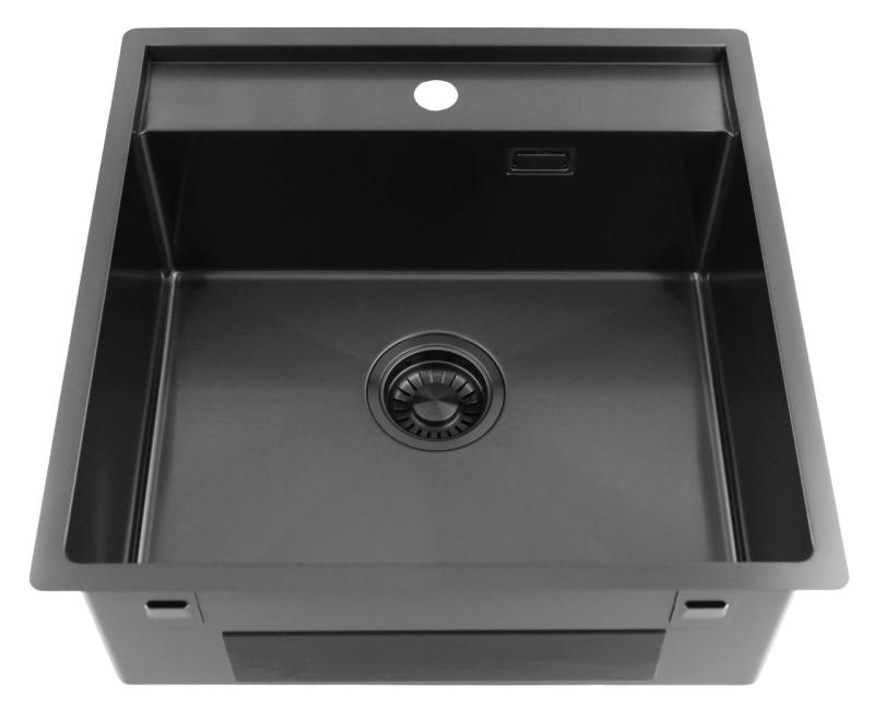 Pure.Sink Luxion Gun metal vask 51x50 cm Tapwing med hul til vandhane PLX5150T-61