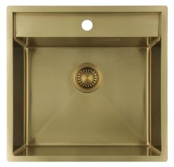 Pure.Sink Luxion Guldvask 51x50 cm Tapwing med hul til vandhane PLX5150T-60