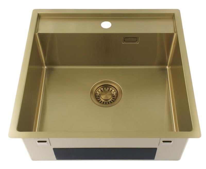 Pure.Sink Luxion Guldvask 51x50 cm Tapwing med hul til vandhane PLX5150T-60