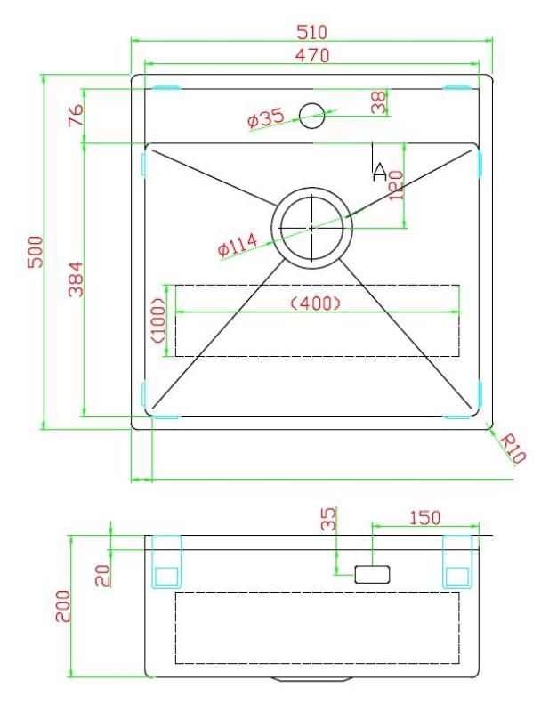 Pure.Sink Luxion Kobbervask 51x50 cm Tapwing med taphul PLX5150T-62