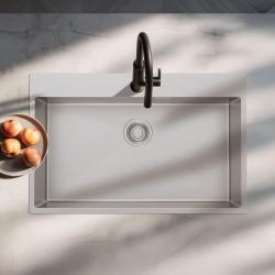 Pure.Sink Luxion Stor rustfri stålvask 78x50 cm Tapwing med hul til vandhane PLX7850T-02
