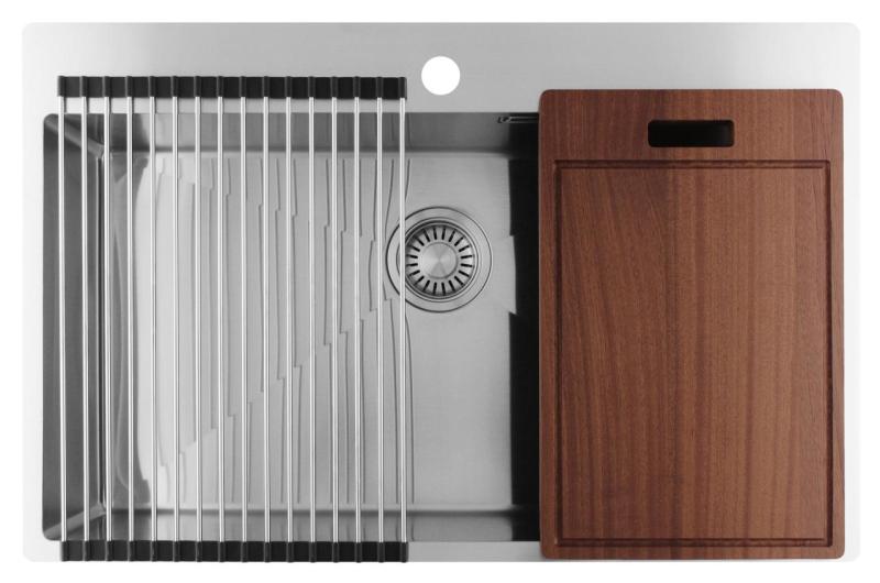 Pure.Sink Luxion Stor rustfri vask 78x50 cm Tapwing med hul til vandhane PLX7850T-02