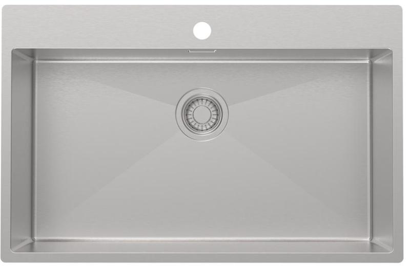 Pure.Sink Luxion Stor rustfri stålvask 78x50 cm Tapwing med hul til vandhane PLX7850T-02