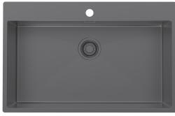 Pure.Sink Luxion Stor Gun metal vask 78x50 cm Tapwing med hul til vandhane PLX7850T-61