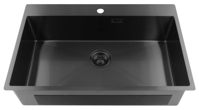 Pure.Sink Luxion Stor Gun metal vask 78x50 cm Tapwing med taphul PLX7850T-61