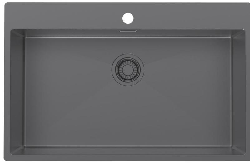 Pure.Sink Luxion Stor Gun metal vask 78x50 cm Tapwing med hul til vandhane PLX7850T-61
