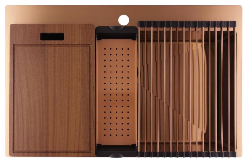 Pure.Sink Luxion Stor kobbervask 78x50 cm Tapwing med hul til vandhane PLX7850T-62