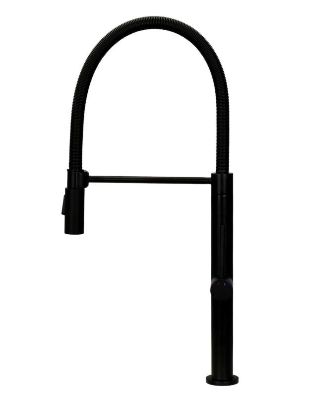 Pure.Sink Luxion Mat sort køkkenarmatur profi med fleksibel udløb og 2 stråleformer PLXFLEX-10