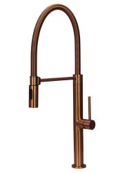 Pure.Sink Luxion Kobber køkkenarmatur med fleksibel udløb og 2 stråleformer PLXFLEX-62