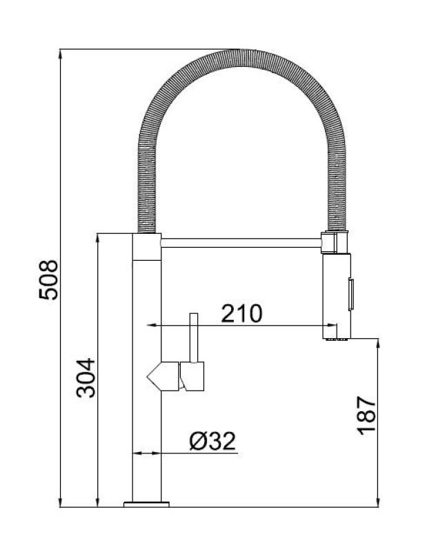 Pure.Sink Luxion Kobber køkkenarmatur med fleksibel udløb og 2 stråleformer PLXFLEX-62