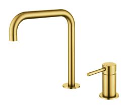 Pure.Sink Luxion 2-huls guld køkkenarmatur med U-udløb PLX2HU-60