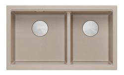 Quadri Newport II Dobbelt Beige Granit Overbygning Vask 76x45 cm med rustfrit stål prop 1208971754