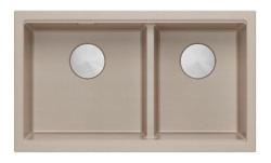 Quadri Newport II Dobbelt Beige Granit Undermonteret Vask 702 x 390 mm med Rustfrit Stål Prop 1208971757