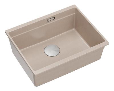 Quadri Newport II granit undermonteret beige vask 560x450mm med rustfri stålprop og afløbsdæksel 1208971766