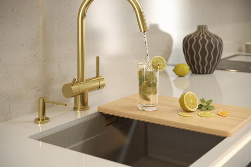 Quadri Newport II granit undermonteret beige vask 560x450mm med rustfri stålprop og afløbsdæksel 1208971766