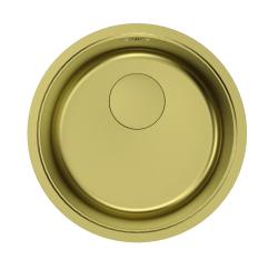 Pure.Sink Rondo Guldfarvet rund vask til indbygning, undermontering og påmontering, 37 cm, RD375-Gold