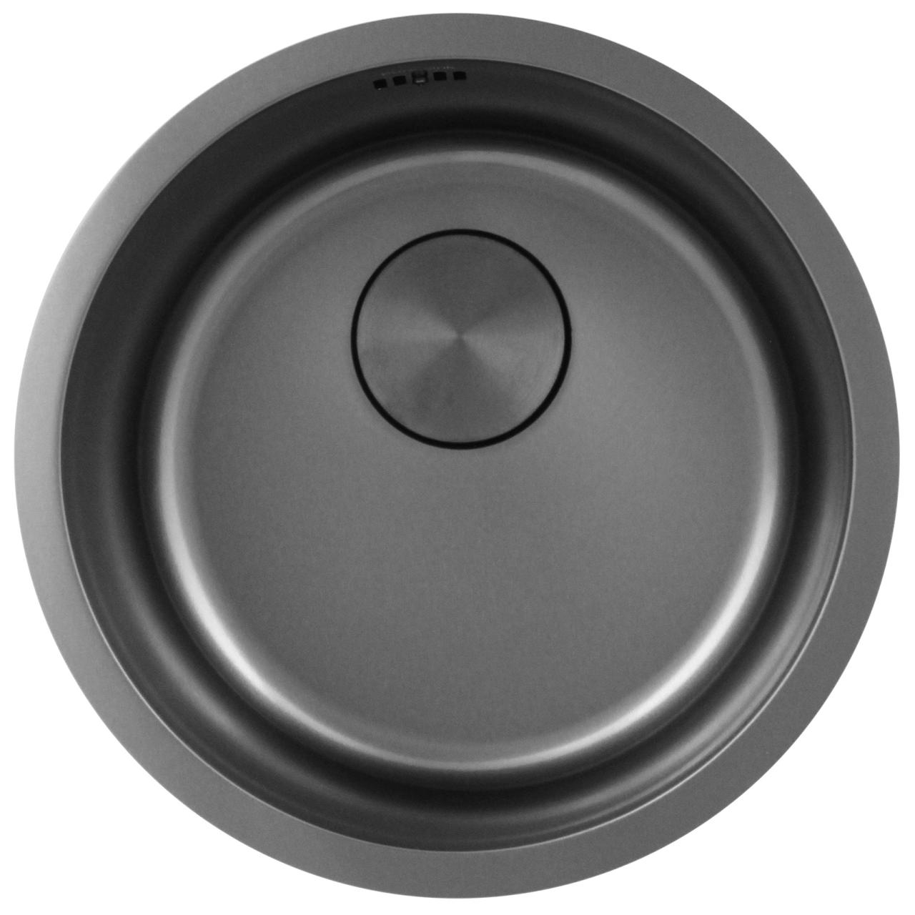 Pure.Sink Rondo Gun metal Runde vask til planmontering, undermontering og overmontering 38 cm PRN38-61