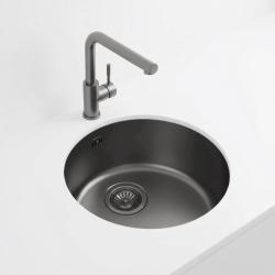 Pure.Sink Rondo Gunmetal-rund vask til indbygning, undermontering og påmontering, 37 cm RD375-GunMetal